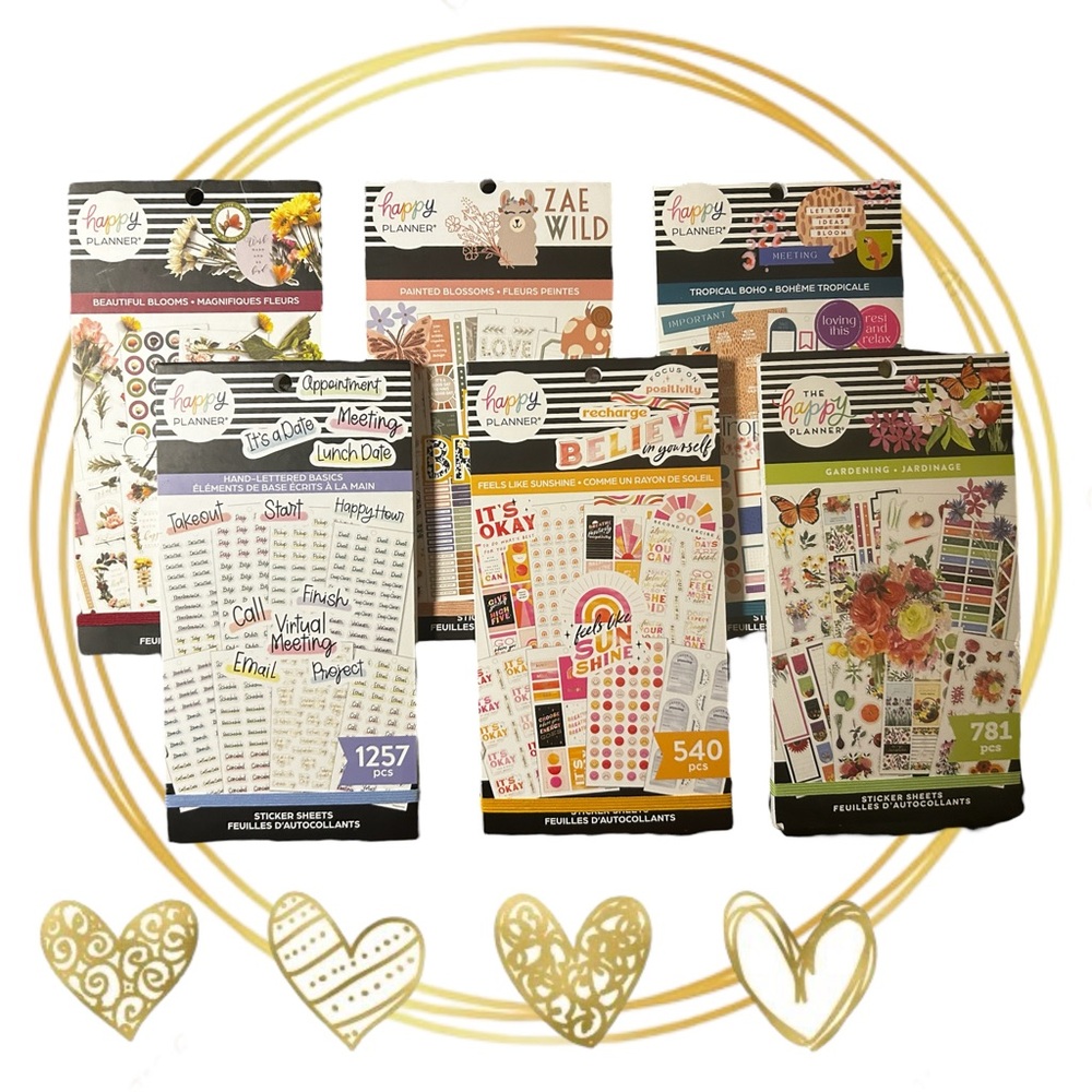 The Happy Planner All Brand New Sticker Books Six Piece Set